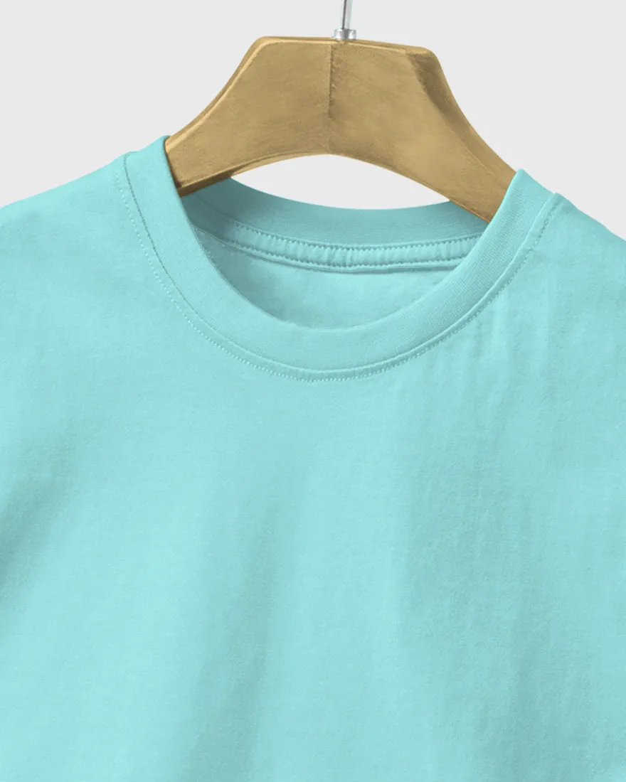 Men Regular Tshirt Plain - Lite ocean blue
