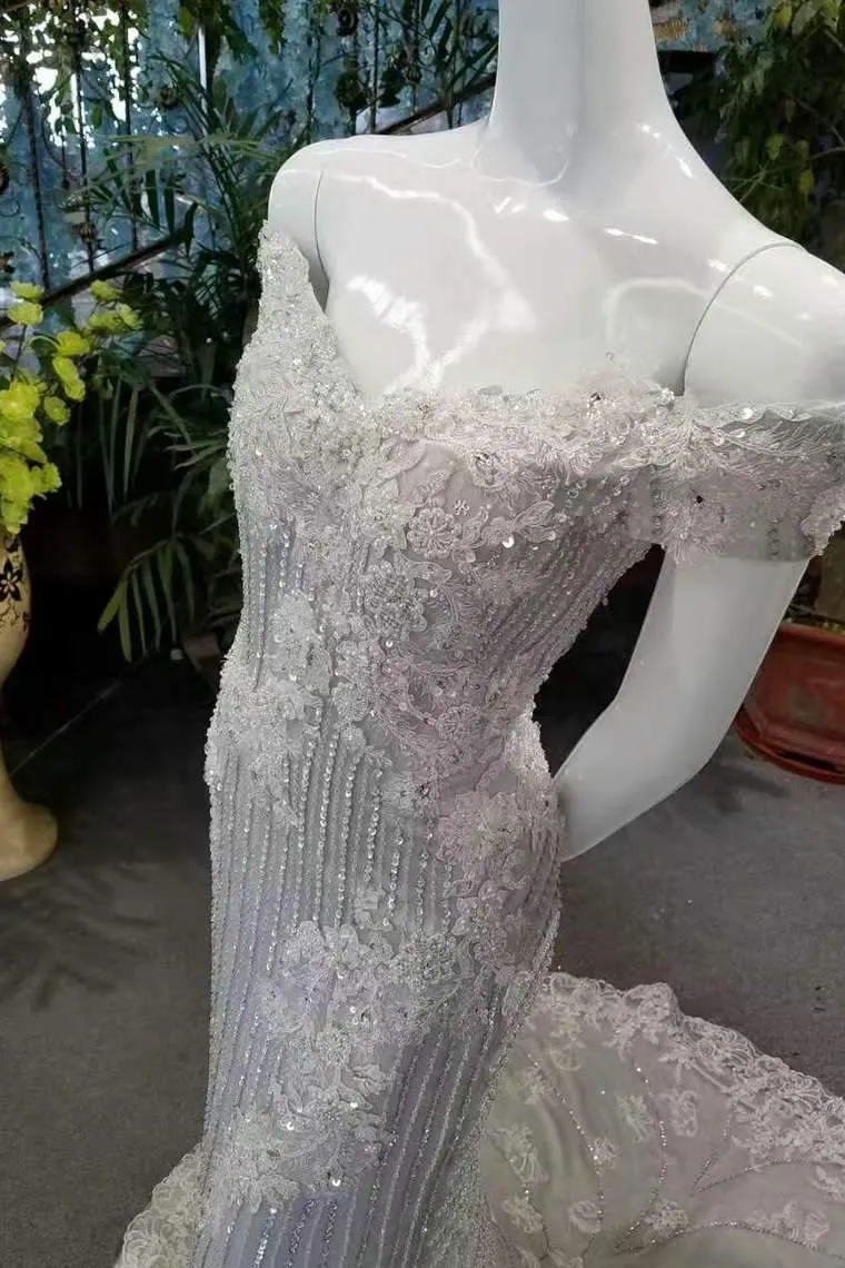 Mermaid Off The Shoulder Elegant Evening Dresses Shiny Bling Bling Zipper Up
