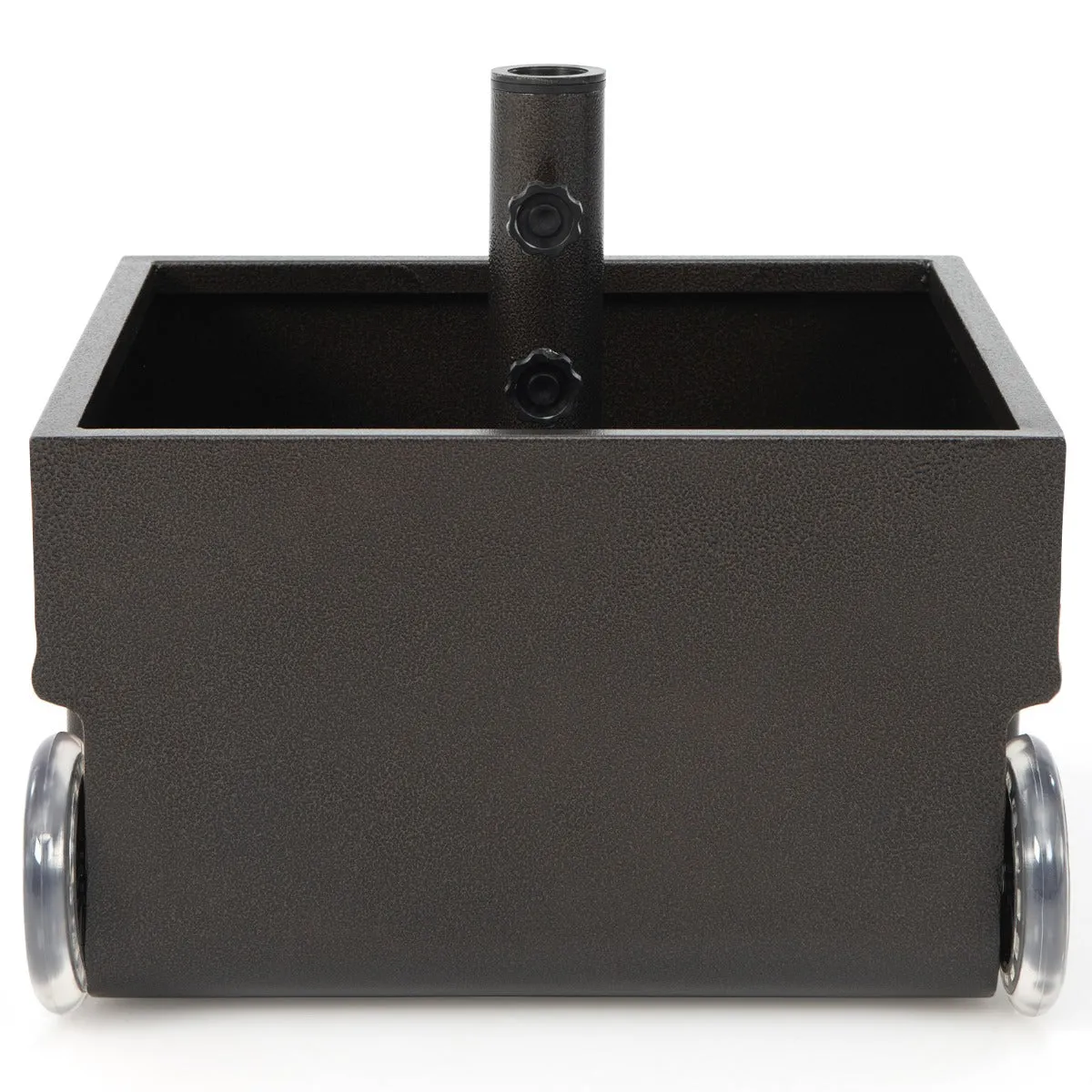 NNECW Heavy-Duty Steel Patio Market Umbrella Stand with 2 Wheels for Patio