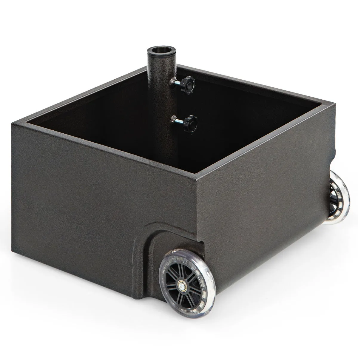 NNECW Heavy-Duty Steel Patio Market Umbrella Stand with 2 Wheels for Patio
