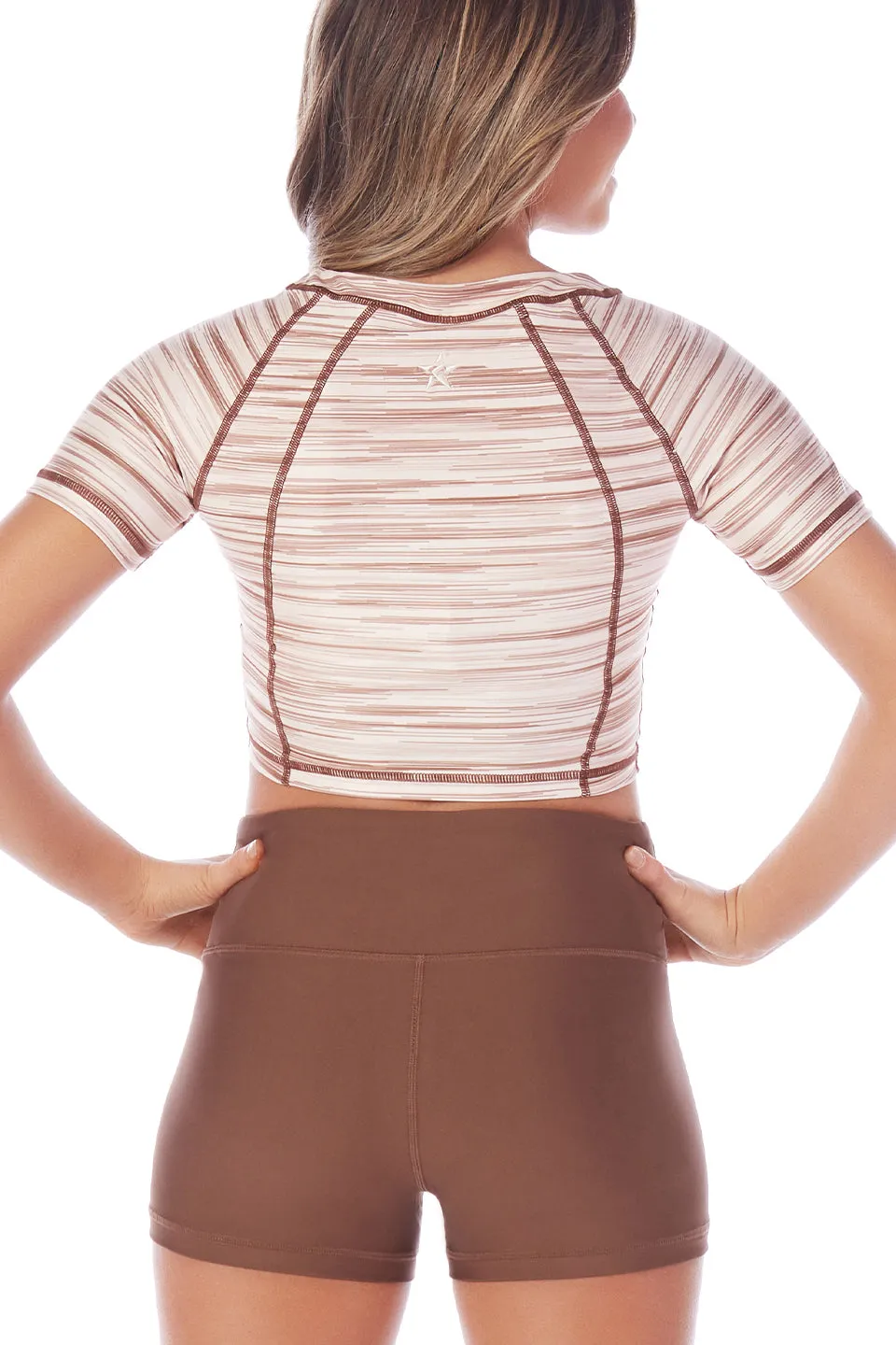 On The Move Crop Tee in Sand