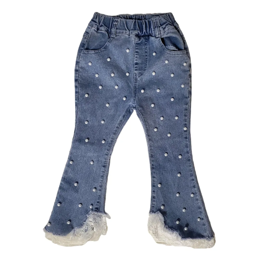 Pearl Studded Flare Jeans