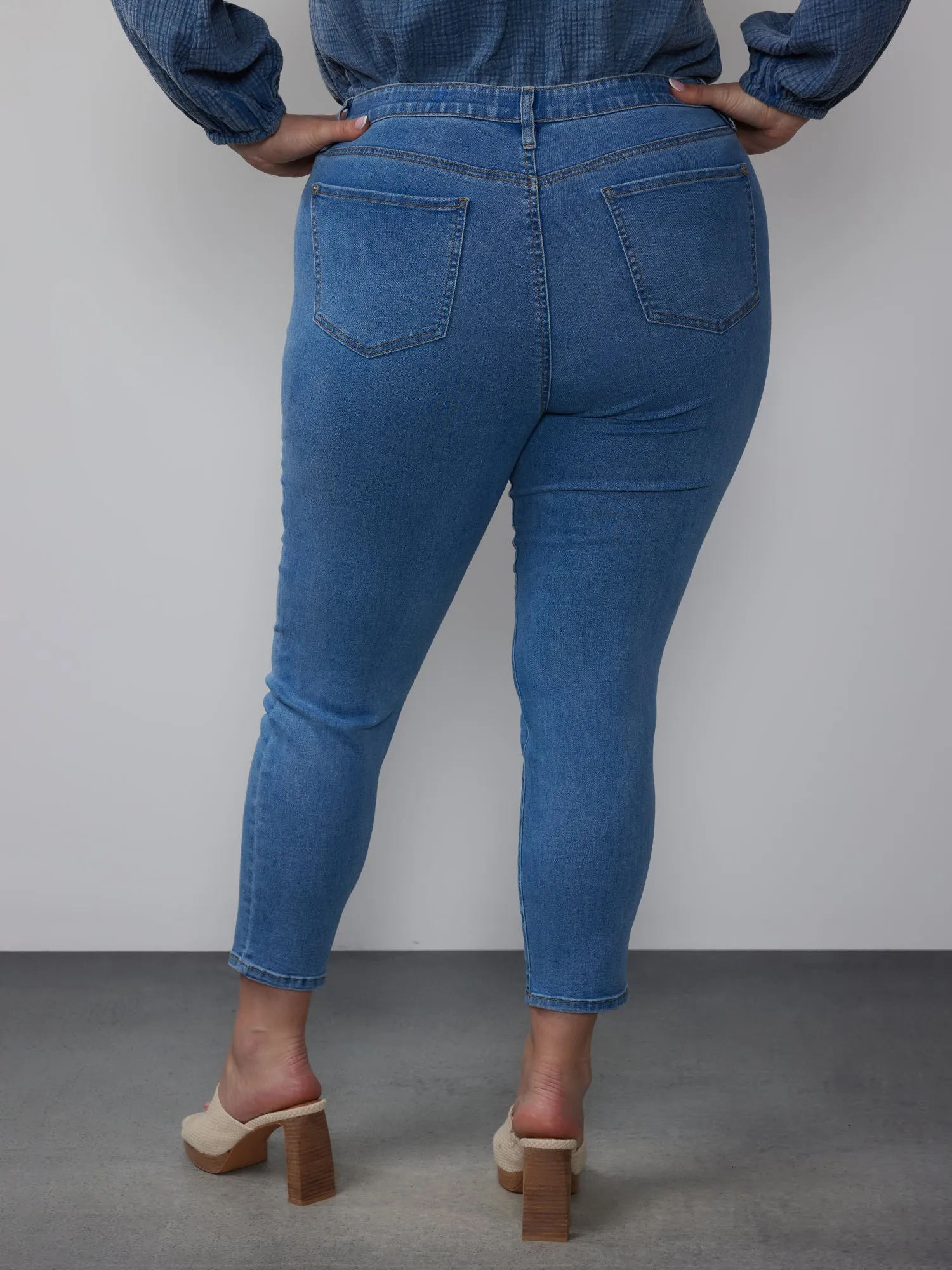 Plus High Rise Skinny Fit Ankle Jeans