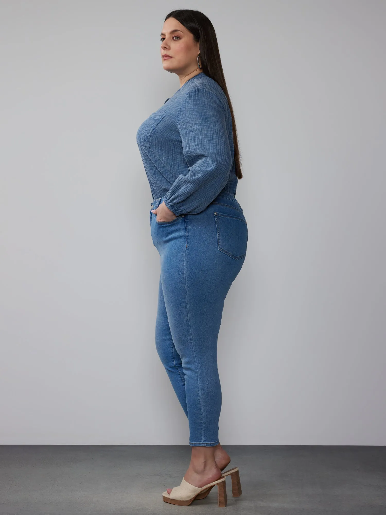 Plus High Rise Skinny Fit Ankle Jeans