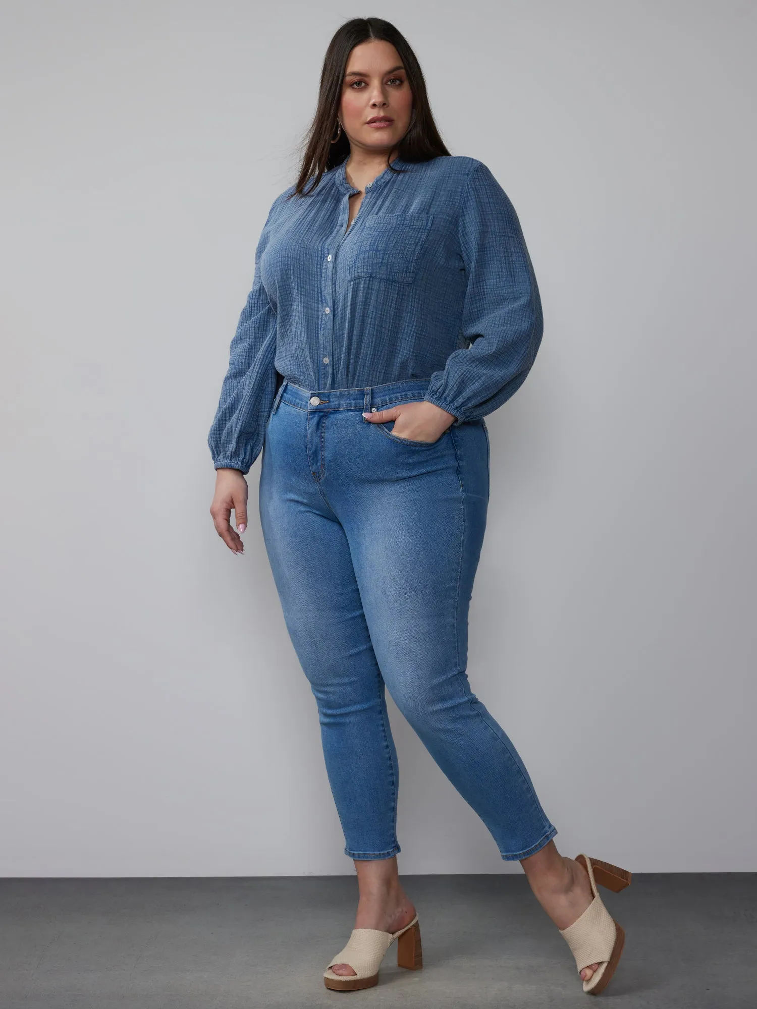 Plus High Rise Skinny Fit Ankle Jeans