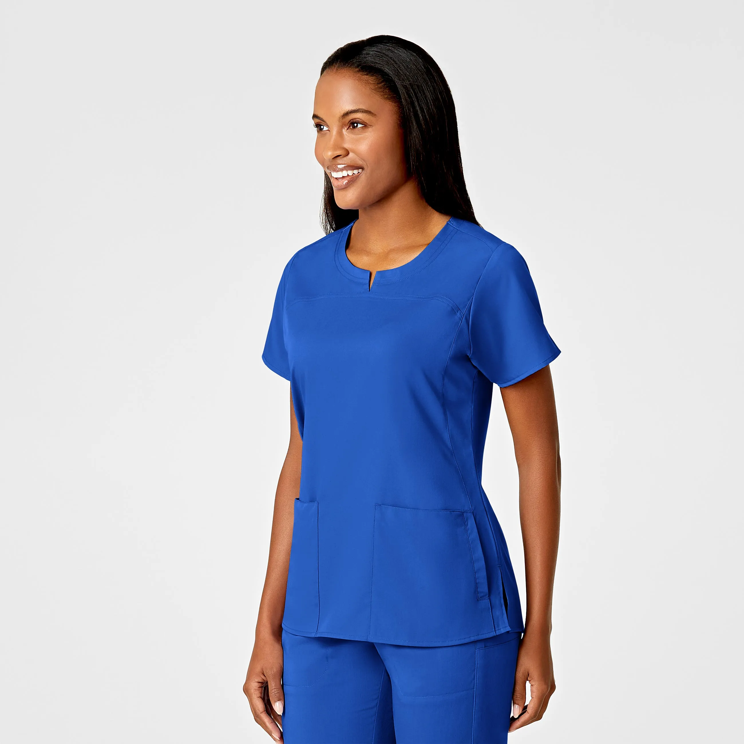 PRO Women's 4 Pocket Notch Neck Scrub Top - Royal