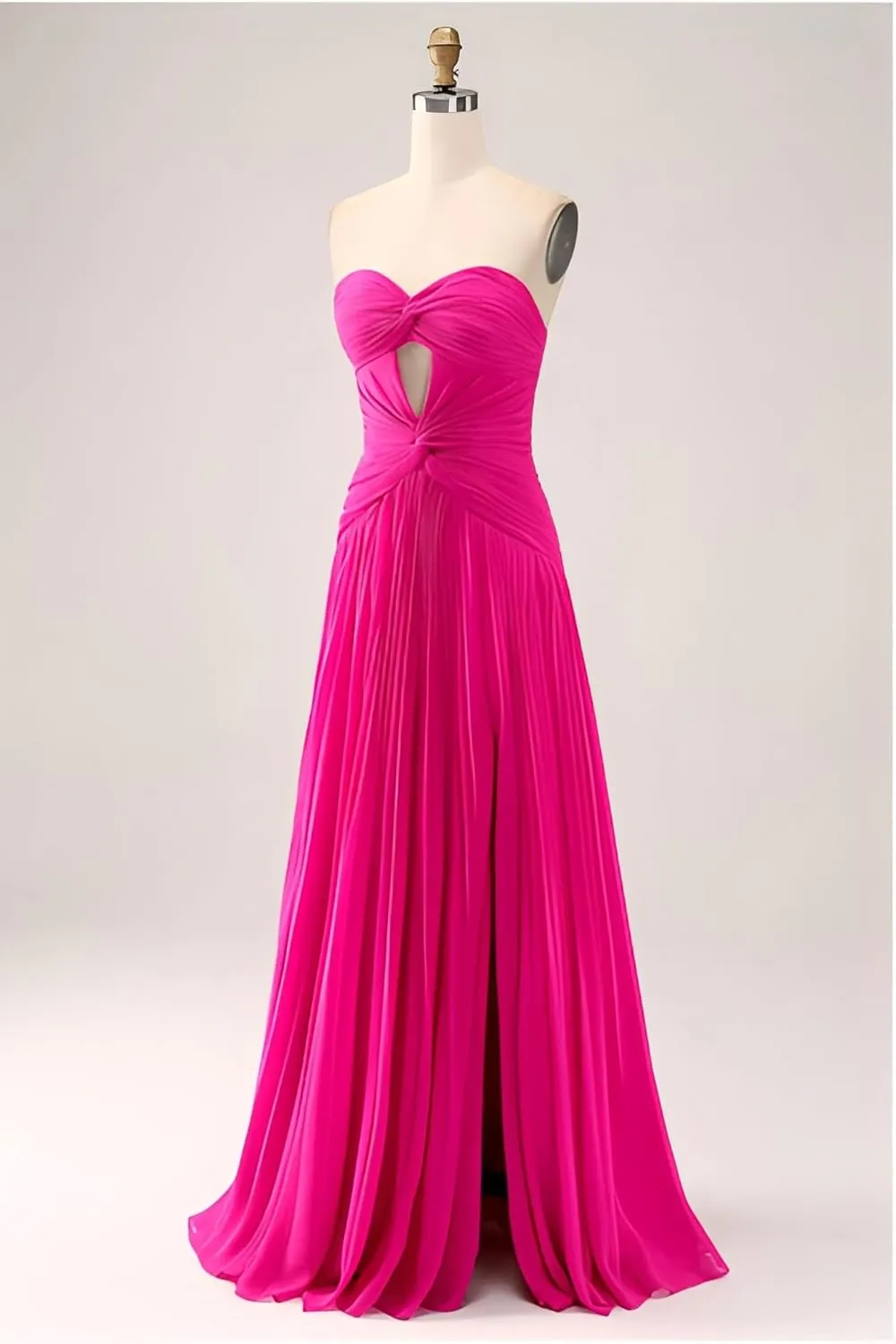 Prom Dresses 2024 Strapless Sweetheart Chiffon Formal Evening Party Gowns Cut Out Corset Cocktail Dresses with Slit