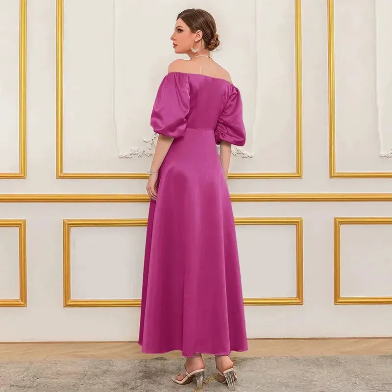 Purple Off The Shoulder Dress