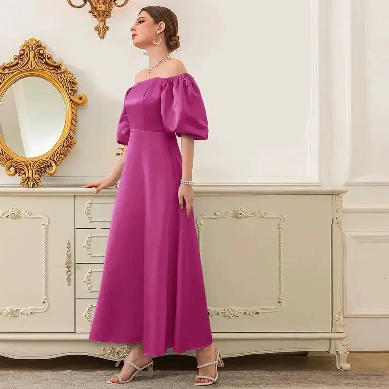 Purple Off The Shoulder Dress