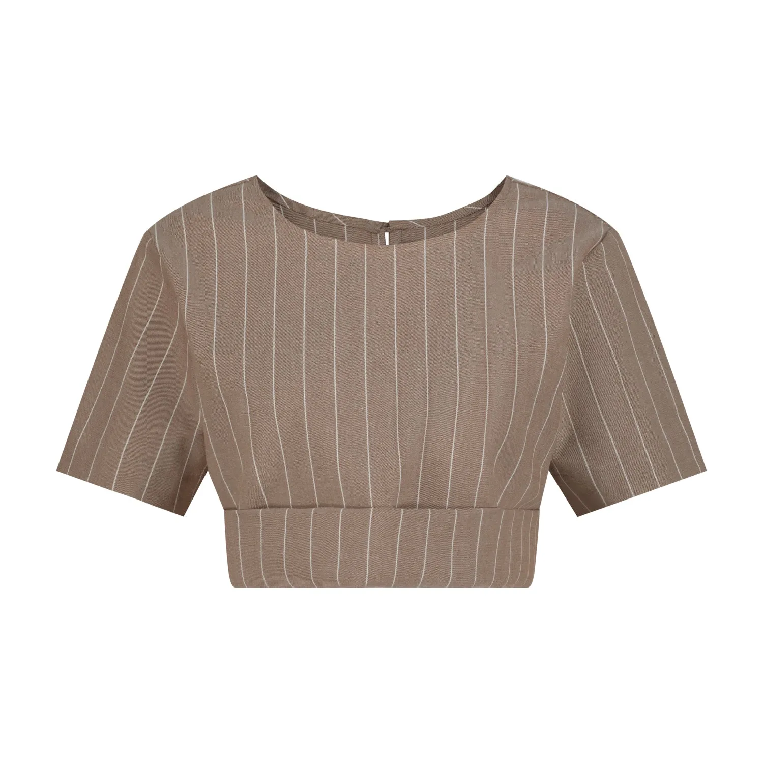 Rolled up pinstripe top