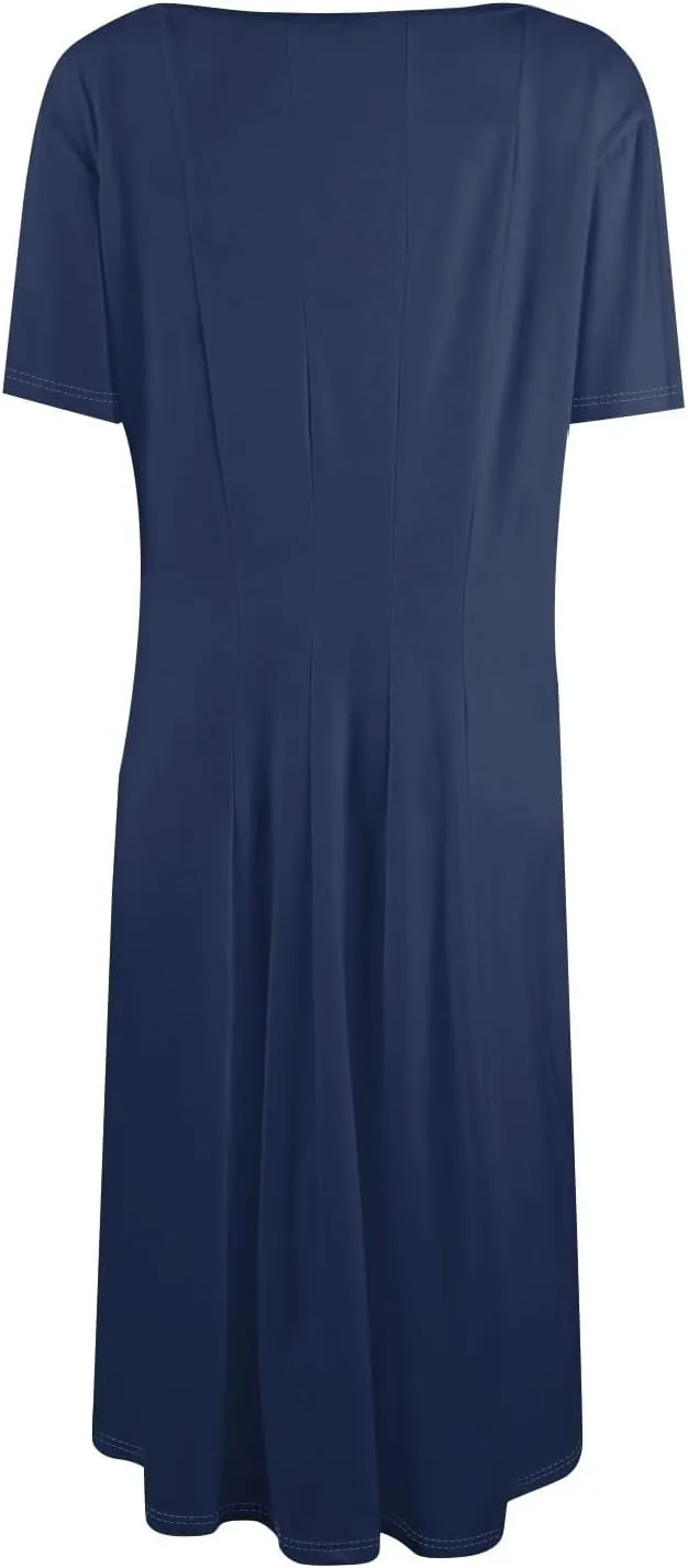 Summer Dresses for Women 2025 Elegant Short Sleeve Midi Dress Casual Plus Size Loose Comfy Flowy Boho Beach Sundress