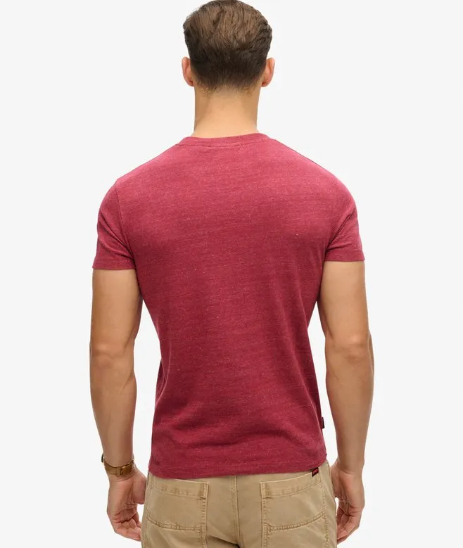 Superdry Cotton Essential Logo Embroidered T-Shirt - Berry Red Marl