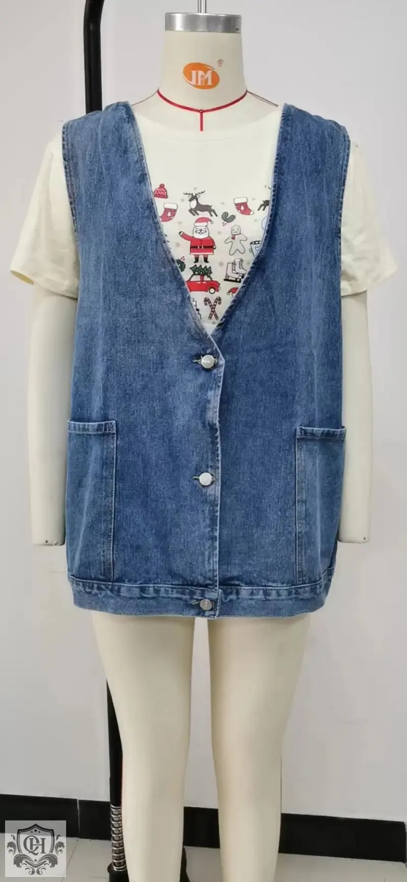 Trendy Sleeveless Denim Vest