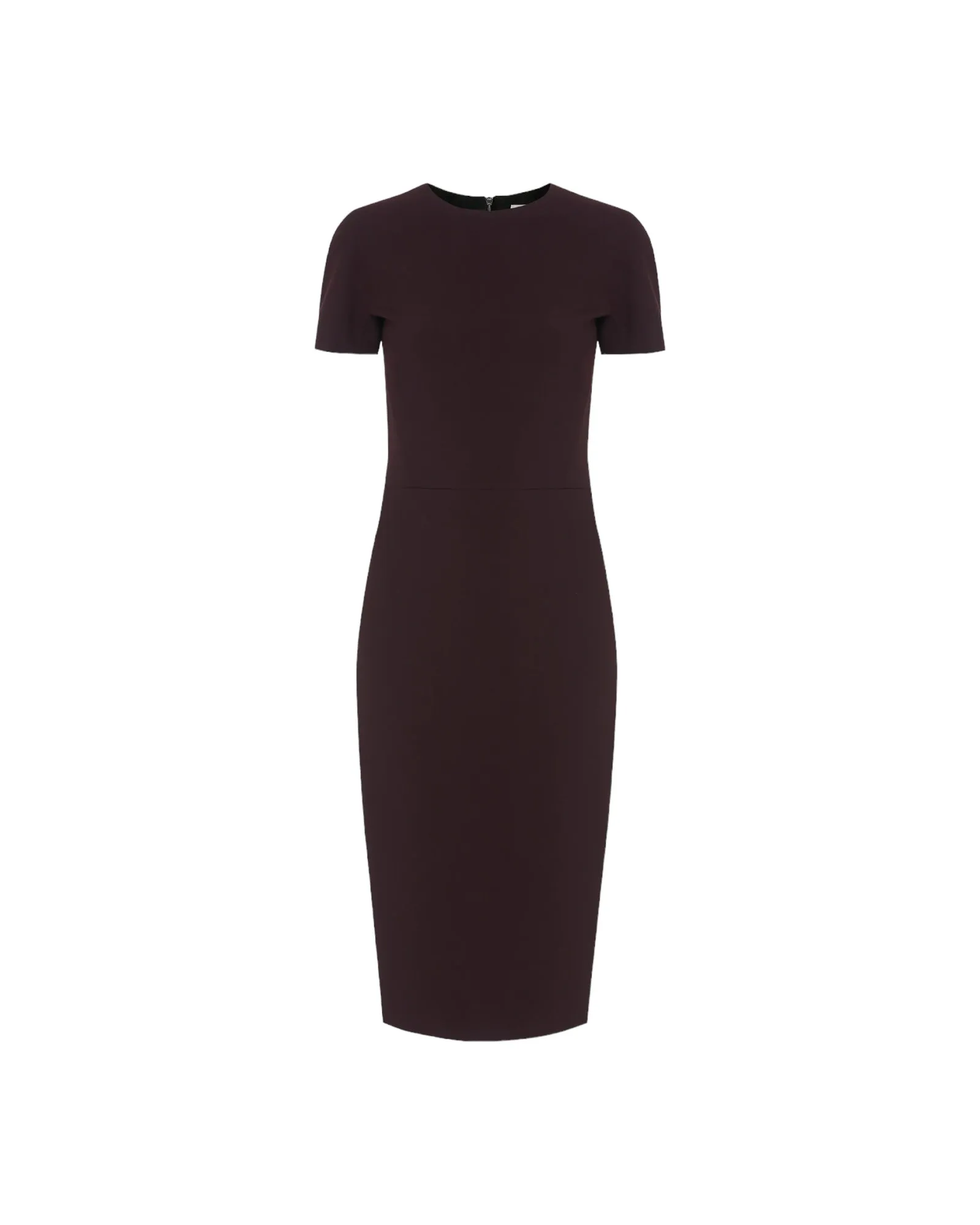 VICTORIA BECKHAM T-SHIRT SLIM FIT DRESS DEEP MAHOGANY