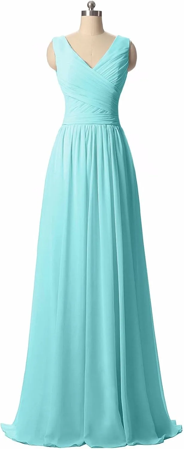 Women's Chiffon Long Bridesmaid Gowns