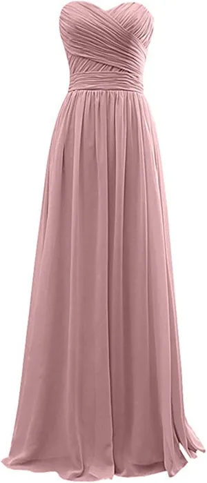 Women's Chiffon Long Bridesmaid Gowns