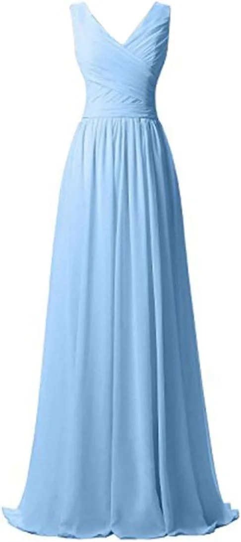 Women's Chiffon Long Bridesmaid Gowns