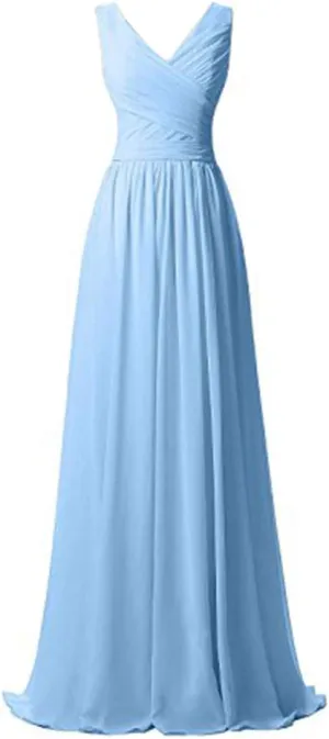 Women's Chiffon Long Bridesmaid Gowns