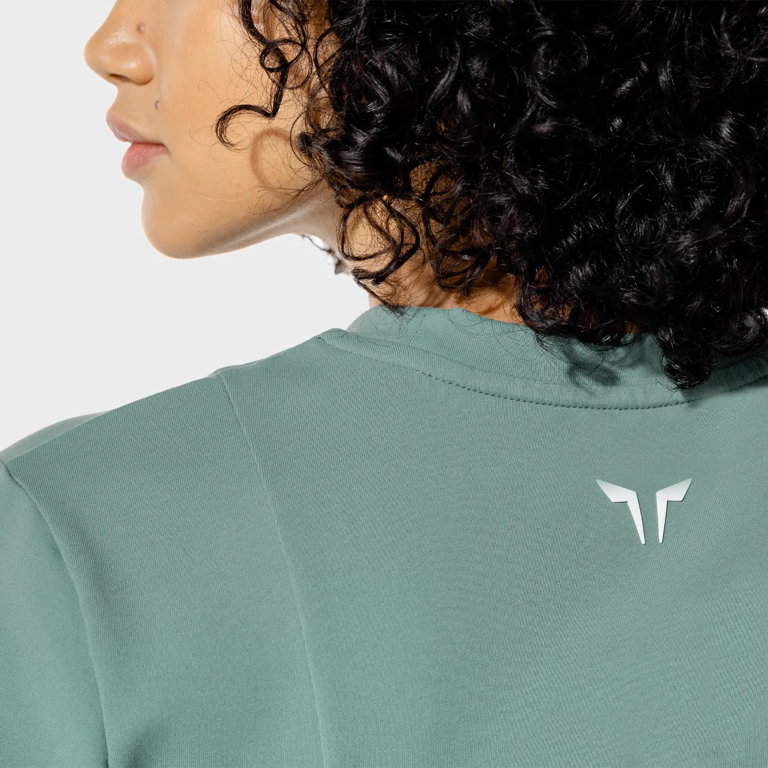 Women's Fitness - Tie Crop Top - Basil