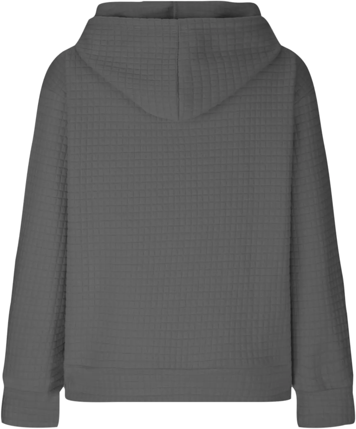 Womens Hoodies Fashion Solid Color Tops Long Sleeve Casual Loose Fitted Sweatshirt Pocket Drawstring Pullover