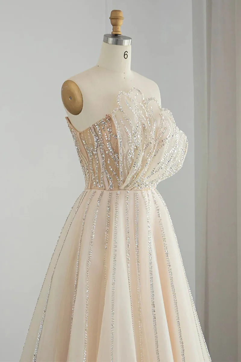 Wow Elegance Graceful Strapless Maxi Dress
