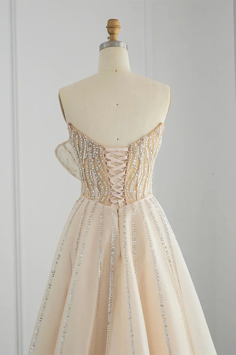 Wow Elegance Graceful Strapless Maxi Dress