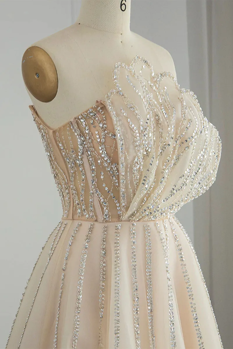 Wow Elegance Graceful Strapless Maxi Dress