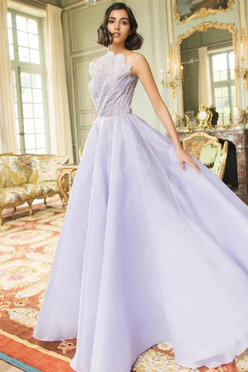 Wow Elegance Graceful Strapless Maxi Dress