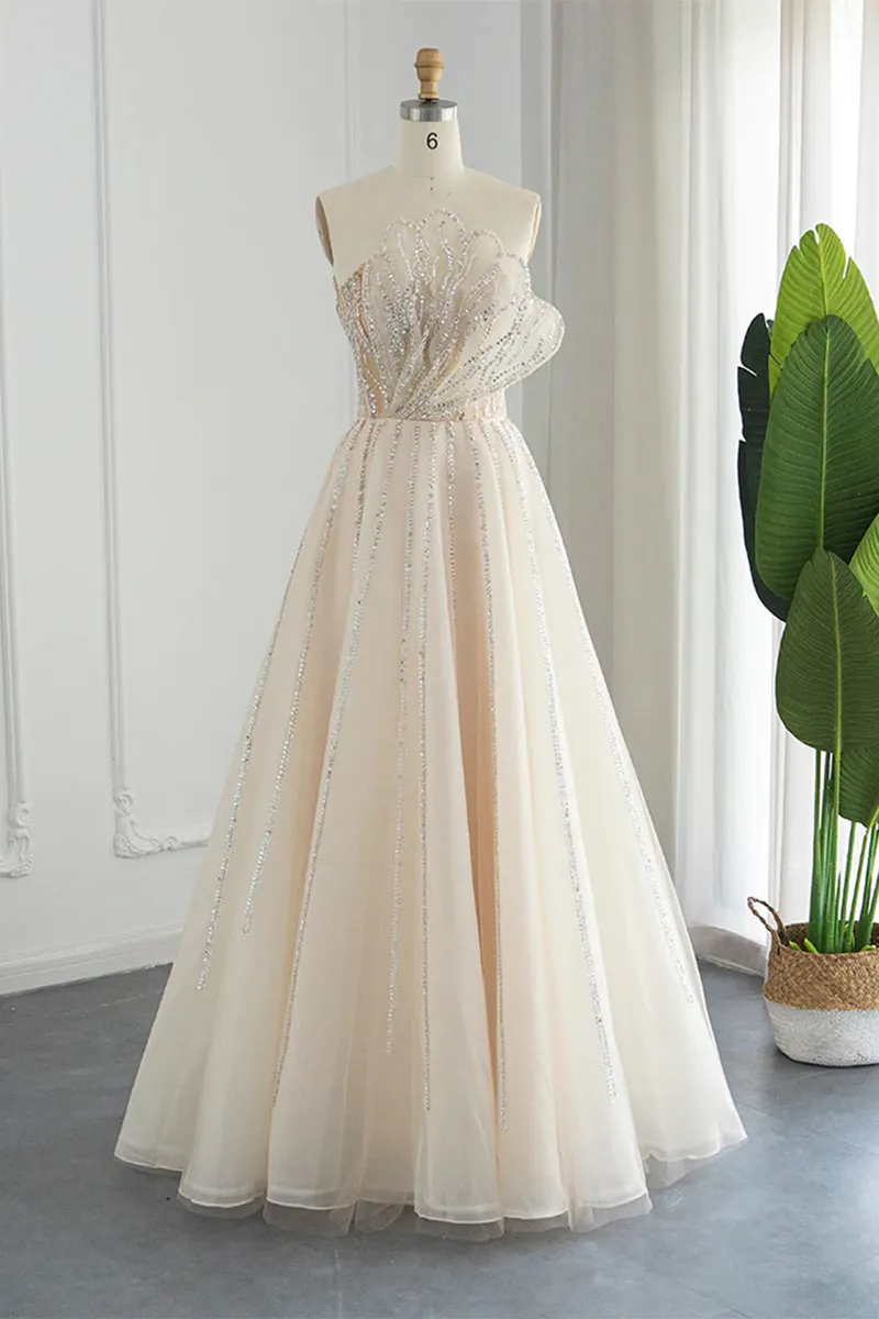 Wow Elegance Graceful Strapless Maxi Dress