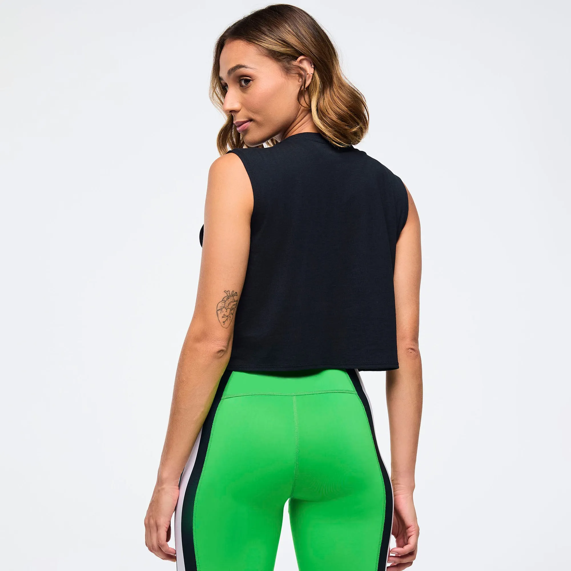 Zumba® Haus Crew Neck Muscle Crop Tank